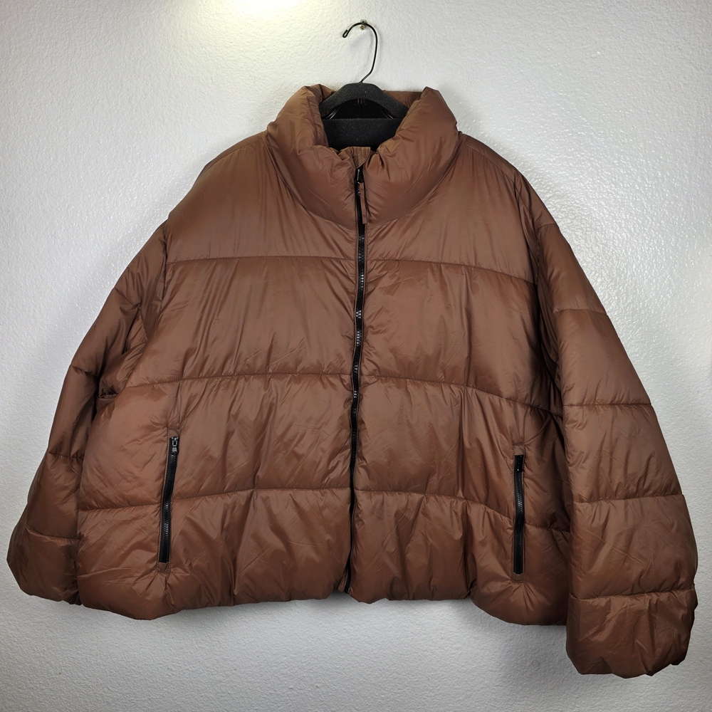 Old Navy‎ Frost-Free Short Puffer Jacket Women's Trident Maple Brown Size 4X